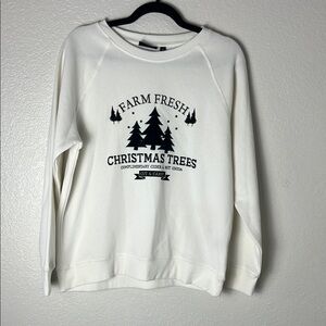 White Christmas Trees Sweatshirt  SIZE M